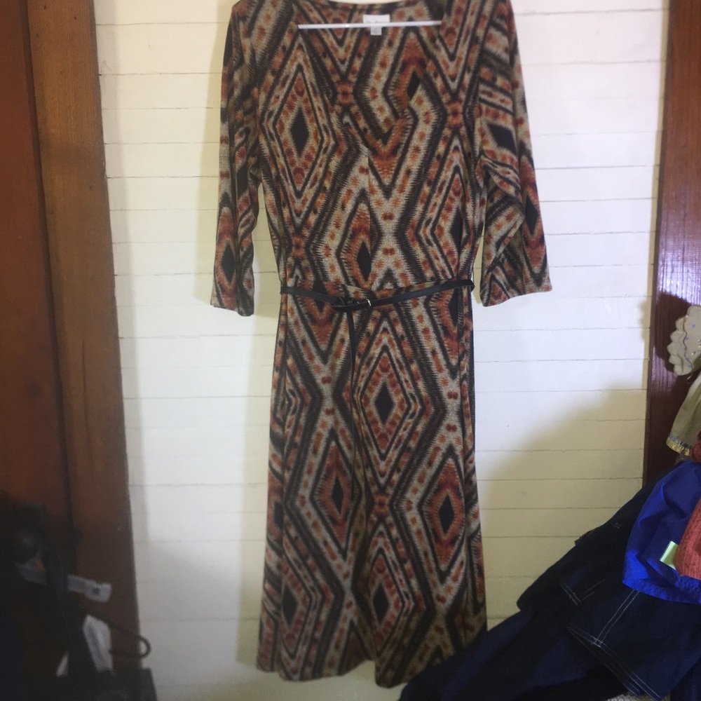 Olivia Matthews Dress Brown Print